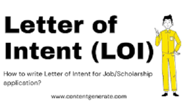 Letter of Intent (LOI) for Scholarships: Letter of intent Format, Template, Example and Sample